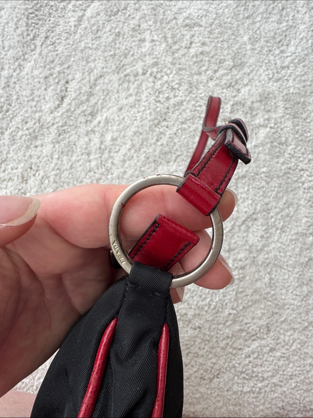 Prada Black and Red Leather-Trim Shoulder Bag - Picture 13 of 15